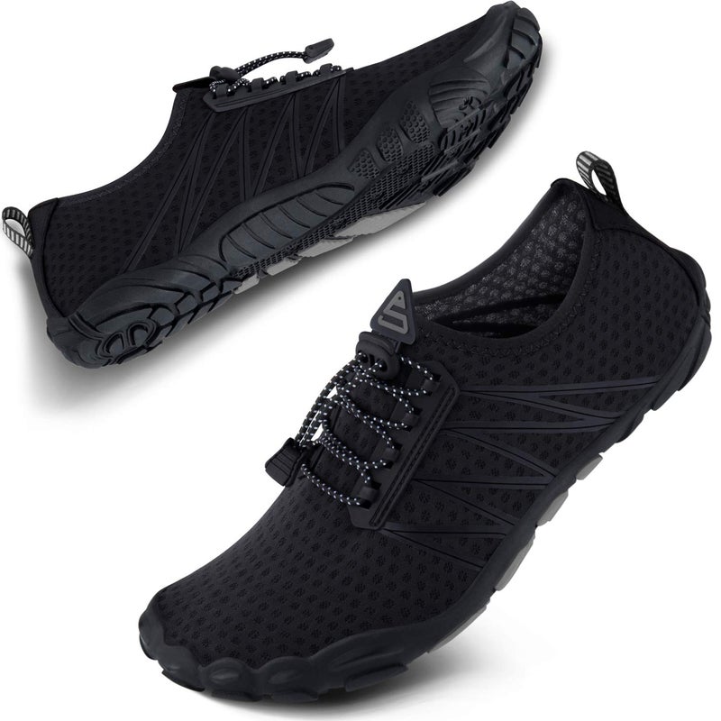 SEEKWAY Water Shoes Sports Quick-Dry Barefoot Aqua Beach Pool Lake Swim Boating Hiking Surfing Men Women 406-Black SP001 - Image 1